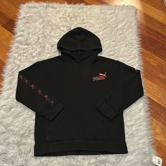 Puma‎ boys red and black logo cotton polyester hooded sweatshirt - Picture 1 of 7